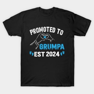 Promoted to grandpa 2024, grunpa 2024, new preganncy annoucement 2024 T-Shirt